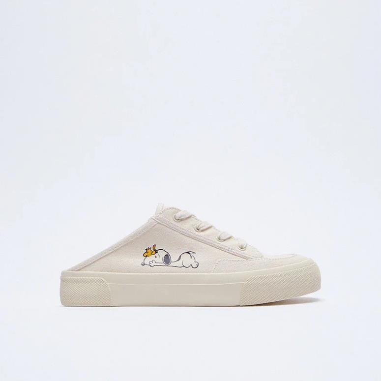 Giày Zara Lười Canvas SNOOPY Đạp Gót (Freeship)