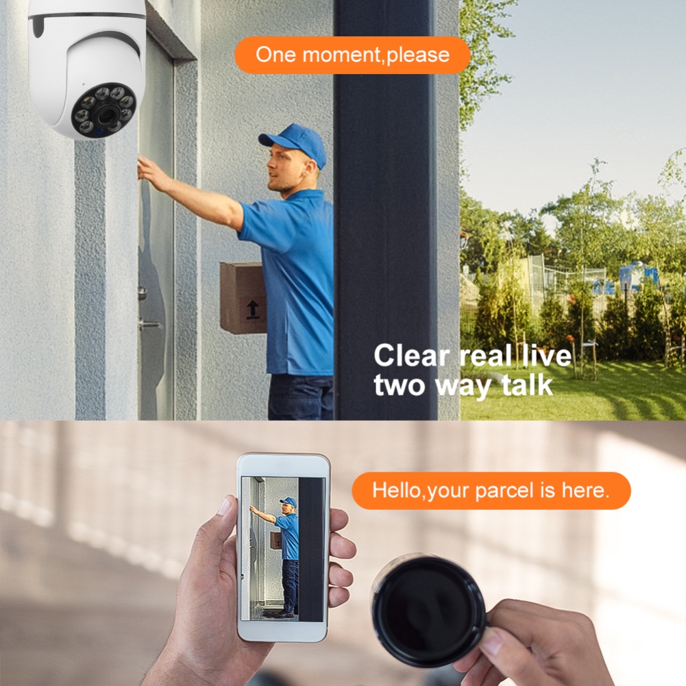 Camera An Ninh E27 5G Wifi Tầm Nhìn Ban Đêm 4X Hình Bóng Đèn Nhiều Màu Sắc