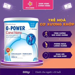 Sữa G-Power Canxi Nano 800gr, sữa dinh dưỡng bổ sung Canxi Nano