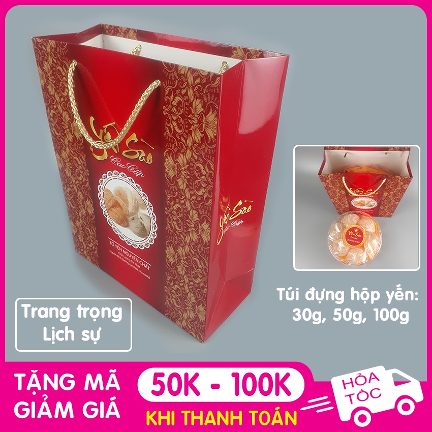 Túi đựng hộp yến sào (loại quai xách), đẹp, trang trọng, lịch sự