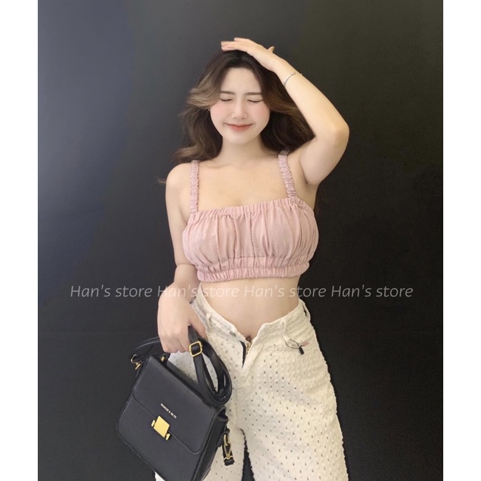 ÁO CROP DÂY NHIỀU MÀU NHÚNG CỰC XINH( ẢNH THẬT) | BigBuy360 - bigbuy360.vn