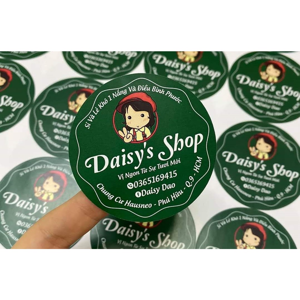 In tem, Tag mác, logo, sticker, thiệp cảm ơn, tờ rơi cán bóng, bế theo yêu cầu | chỉ cần lột và dán