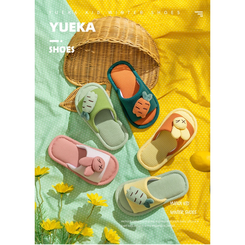 Dép em bé Dép Đi Trong Nhà Chống Trượt Bằng Vải Lanh Dành Cho Trẻ Em Dép trẻ em