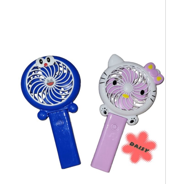 Quạt cầm tay - quạt hình dotaemon và mèo kitty - QUẠT DÙNG PIN