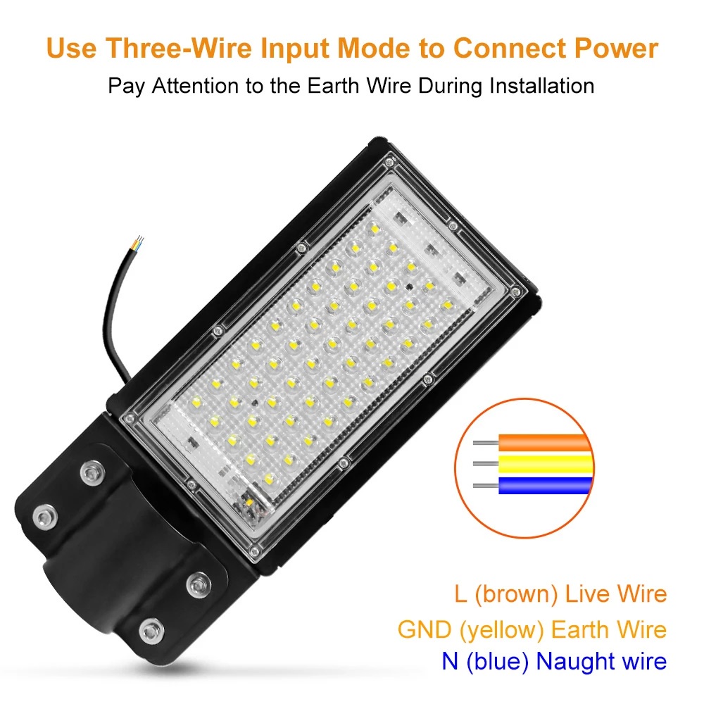 MIWAT Đèn Đường 25W 50W 100W 200W Đèn Pha LED Chiếu Sáng Ngoài Trời Đèn Tường Chống Nước Đèn Đường Sân Vườn 220V Cho Nhà Đồng Quê