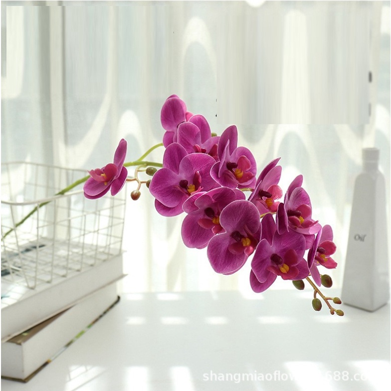 Cành hoa lan giả, hoa lan hồ điệp, địa lan nhiều màu cao 60-70 cm, phù hợp decor trang trí nhà cửa