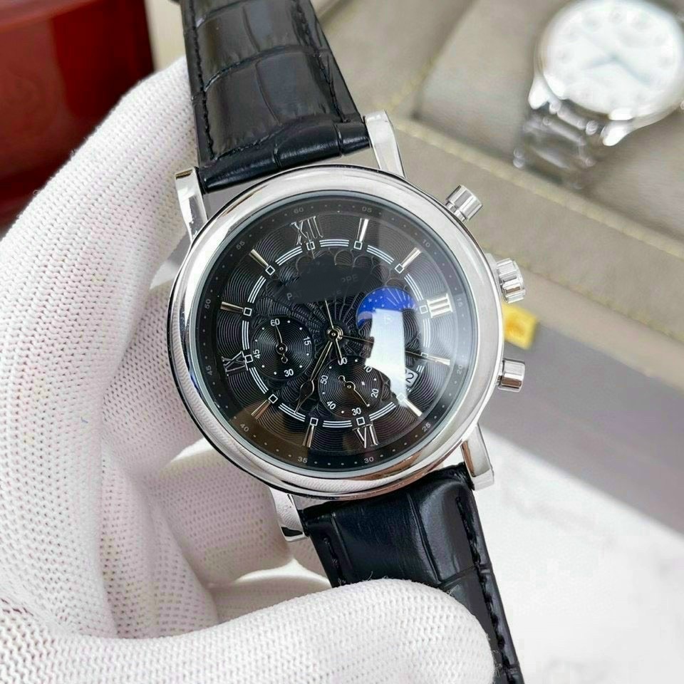 Đồng hồ NAM Tibihome dây da kim loại thời trang PT1266 nhiều mặt trắng đen chống nước chống xước bảo hành