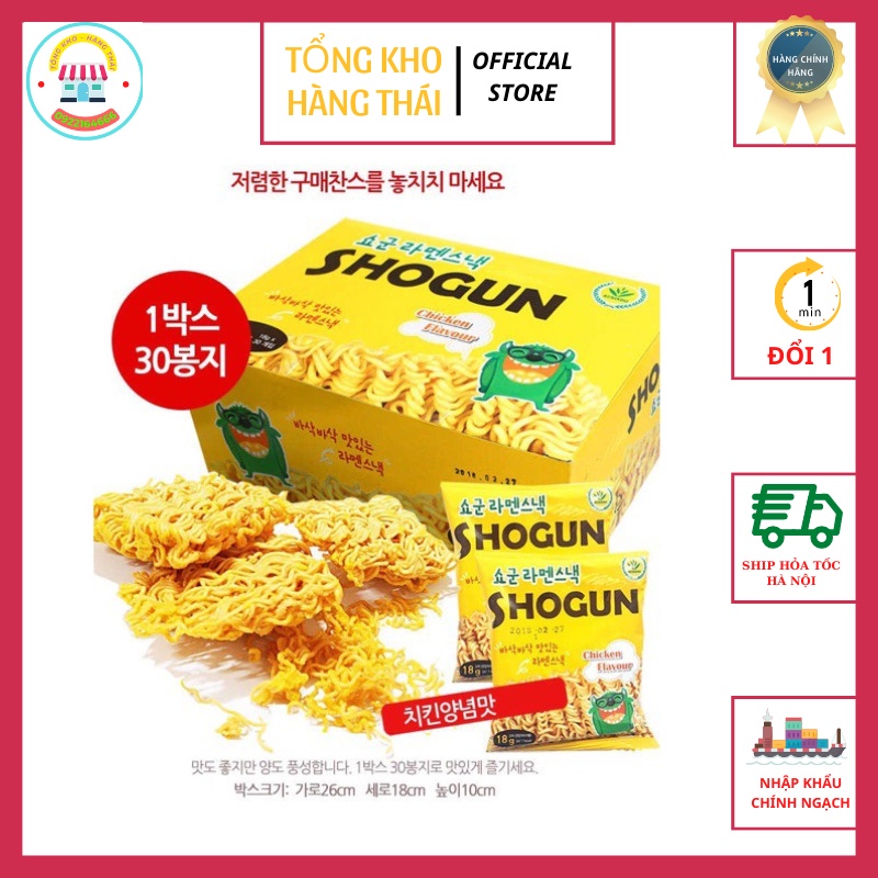 Mì Tôm Trẻ Em Ăn Liền SHOGUN Làm Từ Khoai Tây Mỳ tôm Shogun Hàn Quốc - Hộp 30 gói (SP200007)