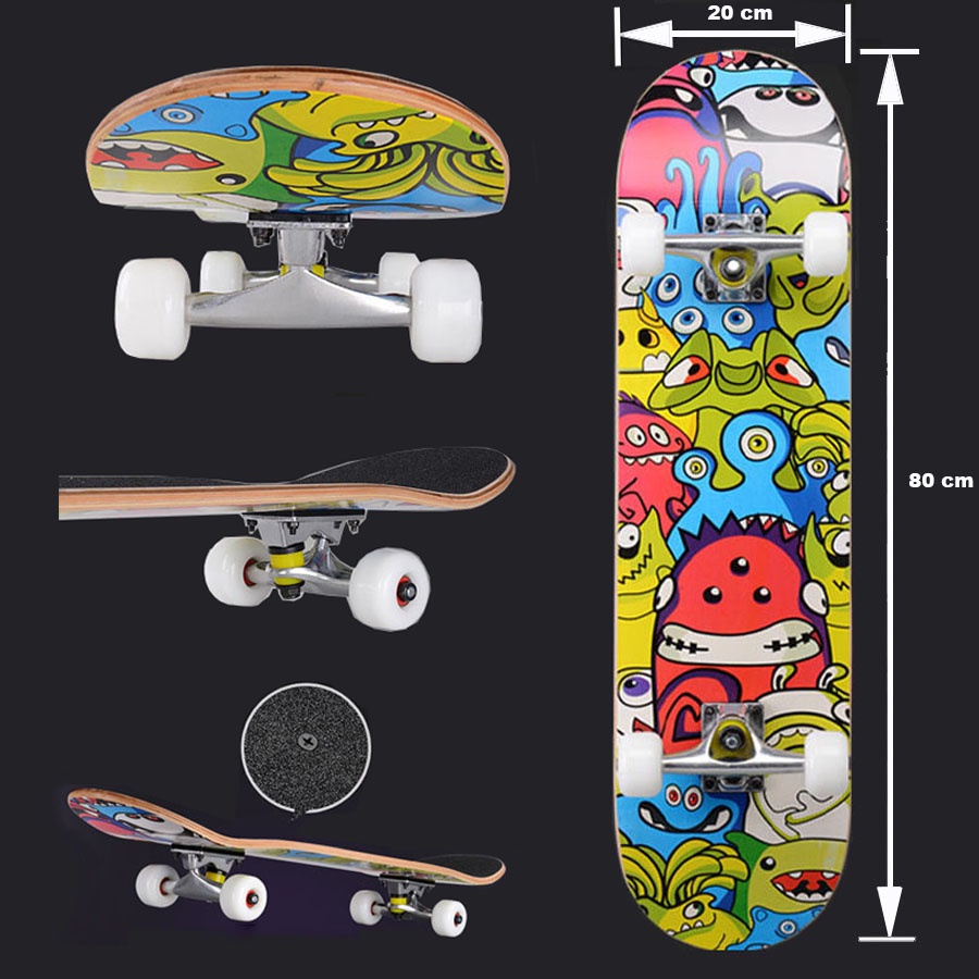 Ván trượt người lớn newbie cho người mới tập chơi, kích thước 20x80x10 cm