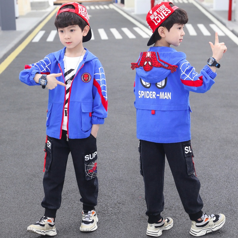 Áo khoác AMILA có mũ trùm họa tiết hoạt hình dễ thương phong cách Hàn Quốc cho bé
