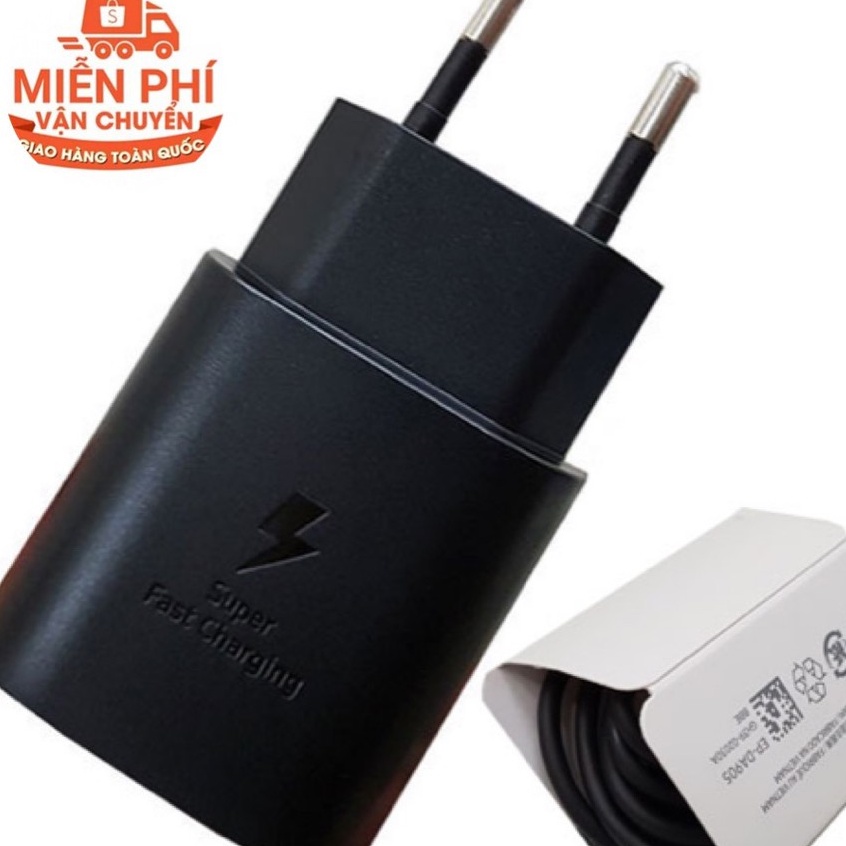 Củ sạc samsung 25w cáp sạc nhanh typec,chuyên hỗ trợ các dòng cao cấp nguồn điện ổn định 5v- 3.0a -9v0v - 2.77a,bh 6th.