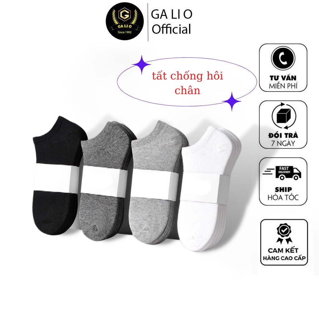 Tất ngắn Nam Nữ, Vớ thấp cổ 4 màu trơn chống hôi chân nam nữ đều đi được có sẵn