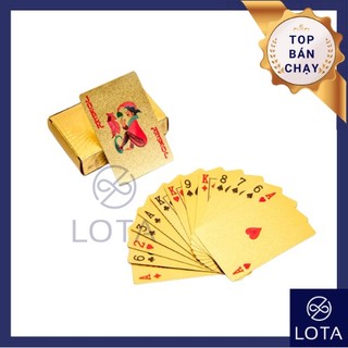 Bộ bài 52 lá mạ vàng 24k mặt sau hình Dollar Đô La thiết kế đẹp độc đáo không thấm nước LOTA SHOP