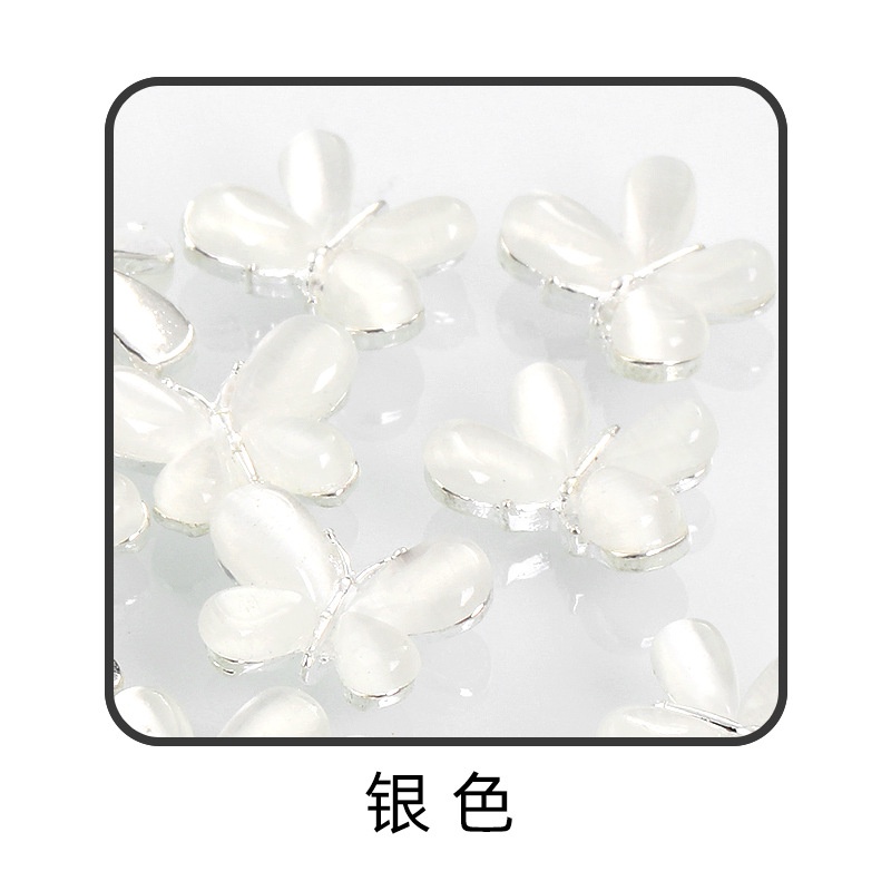 Phụ Kiện Trang Trí Móng Tay Hình Bướm Màu Trắng Mới Dành Cho Bạn Nữ