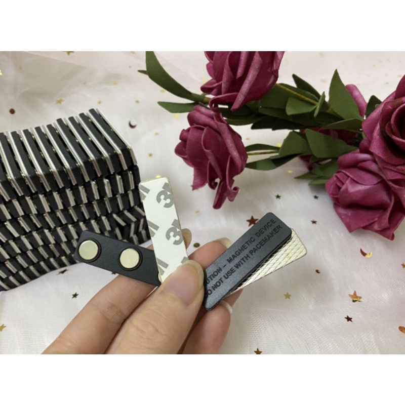 Combo 5 viên nam châm bảng tên, Nam châm đeo bảng tên, Nam châm 3 nút