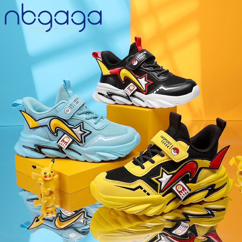 Giày Thể Thao Thoáng Khí Chống Trượt Hình Pikachu Hoạt Hình Cho Trẻ Em Trai