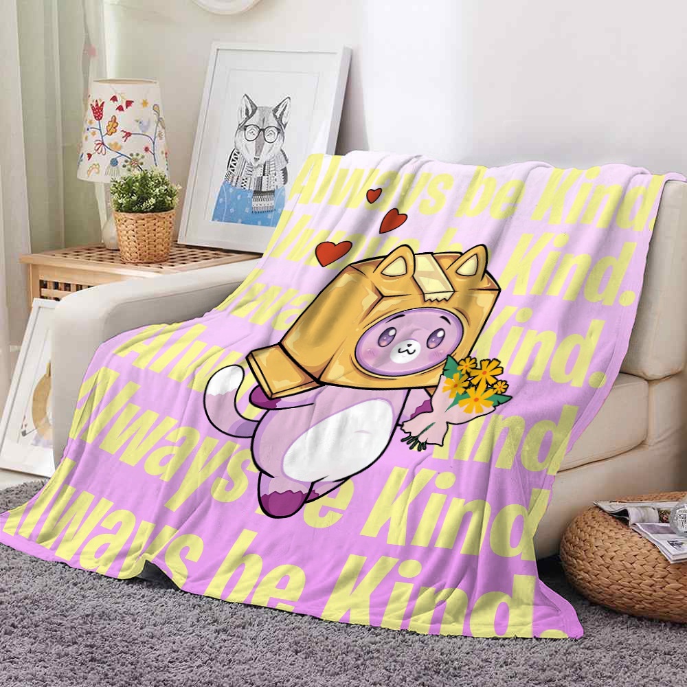 Chăn Lông Cừu Siêu Mềm 75cmx100cm In Hình Cáo Hoạt Hình Cho Phòng Ngủ Của Bé