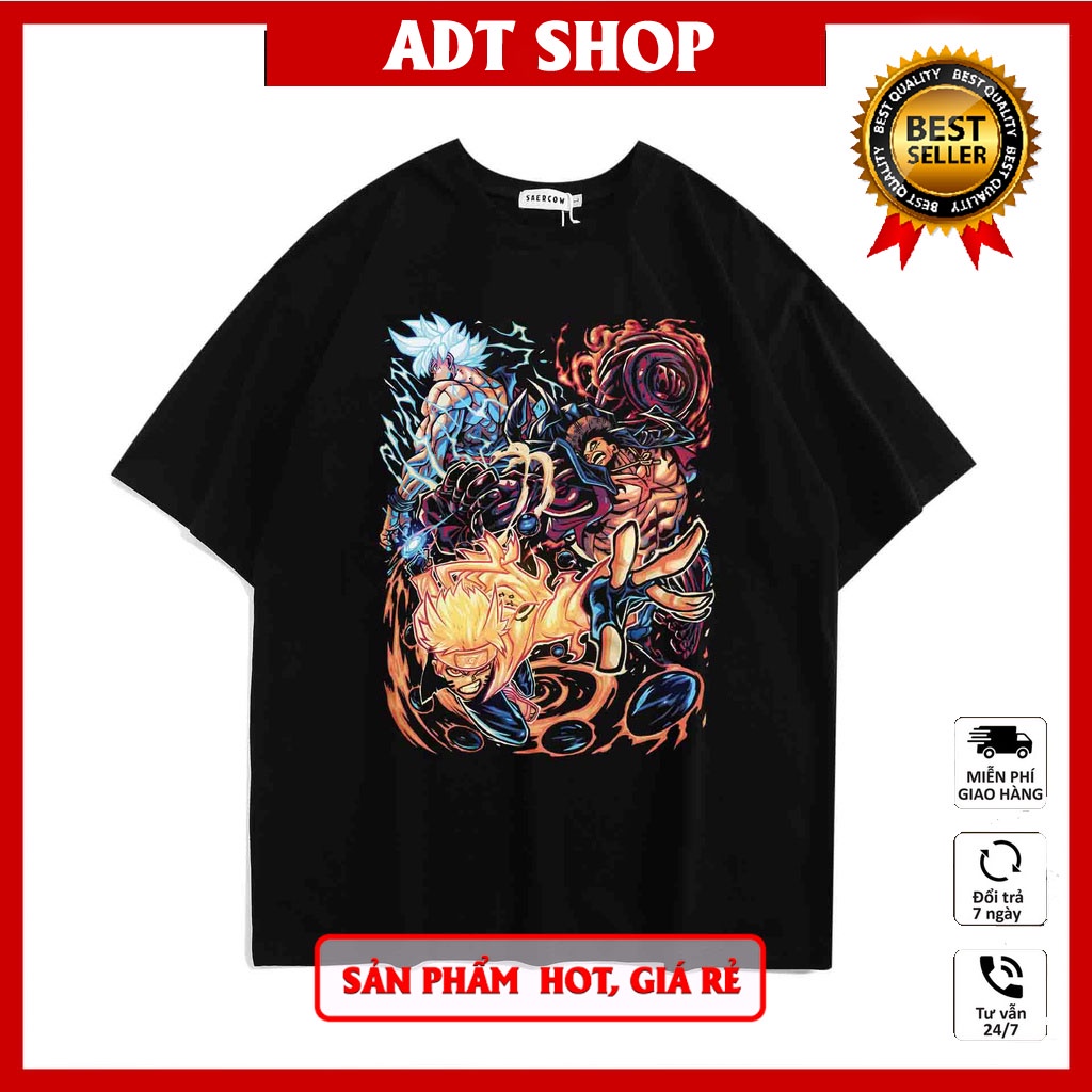 Áo thun Anime in hình Luffy - Naruto - Goku Hero mẫu đẹp giá rẻ ADT Shop