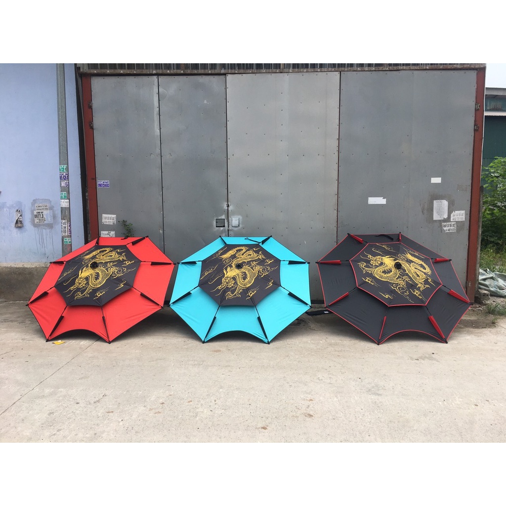 Ô dù dã ngoại, ô dù đi câu kim long Ô Kim Long 2 tầng mẫu mới 2022, size 2m2 vs 2m4, có 5 màu