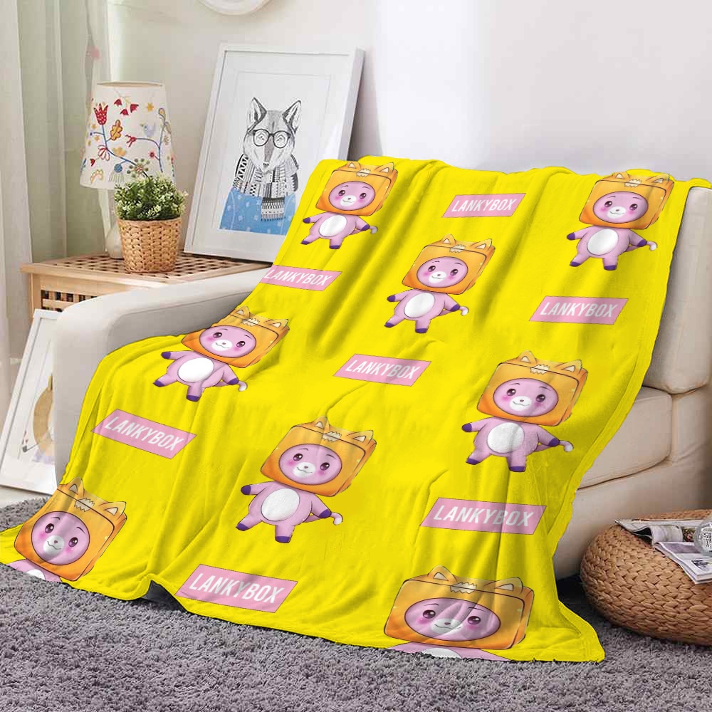 Chăn Lông Cừu Siêu Mềm 75cmx100cm In Hình Cáo Hoạt Hình Cho Phòng Ngủ Của Bé