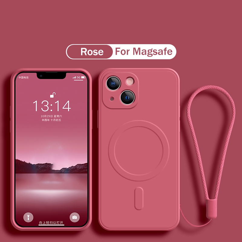 Ốp Điện Thoại Silicone Mềm Đế Sạc Không Dây Nam Châm Magsafe Cho iPhone 11 Pro Max X XR XS Max 7 8 Plus SE 2 3