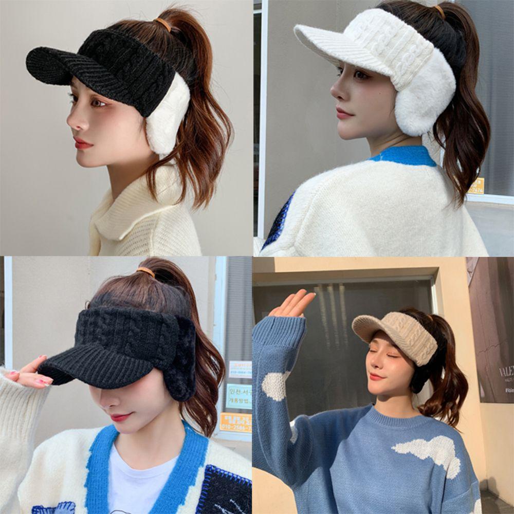 Mũ Lưỡi Trai Dệt Kim Hở Chóp Thời Trang Thu Đông Cá Tính