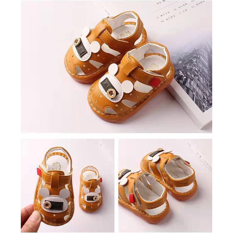 Dép Sandal Tập Đi Bé Trai Bé Gái, Đế Mềm, Đế Chống Trượt, Có Còi Mã XMK103