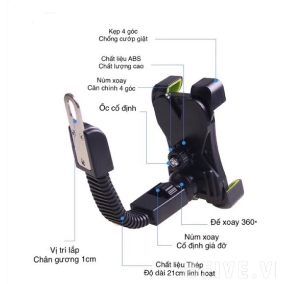Giá đỡ kẹp điện thoại cực chắc chắn