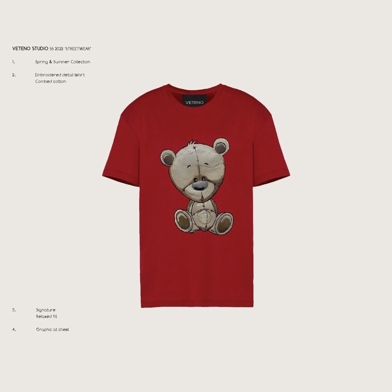 Áo Thun VETENO STUDIO Thêu Gấu Teddy 03