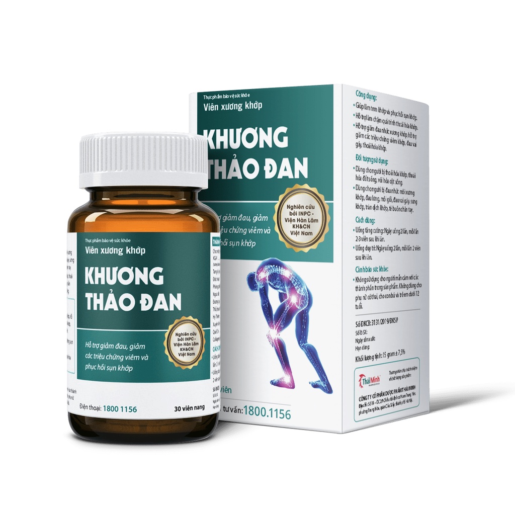Xương Khớp Khương Thảo Đan Thái Minh - Viên Xương Khớp Hỗ Trợ Giảm Đau Và Phục Hồi Sụn Khớp - Lọ 30 viên và 120 viên