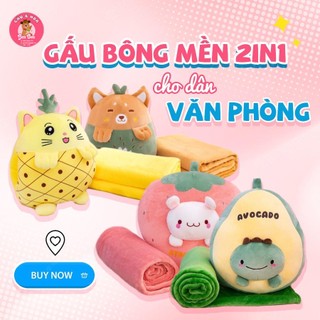 Quà Tặng Gối Mền (HÀNG NHẬP 100%) , Chăn Gối Văn Phòng,Mẫu Trái Cây, Thú Nhồi Bông, Chó, Heo, Mèo