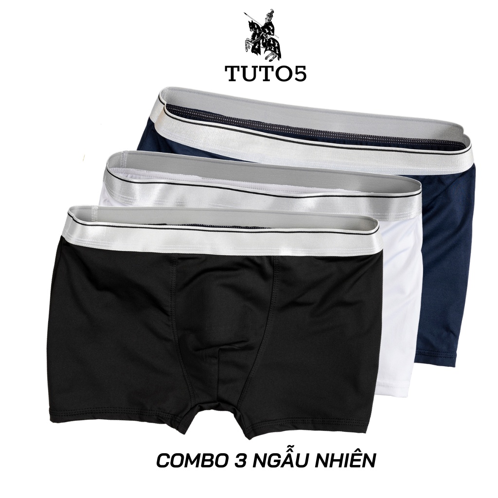COMBO 3 Quần Sịp Đùi Nam TUTO5 Menswear BX01 -  Quần Lót Nam Boxer Thun Lạnh Basic Cotton Cao Cấp Công Nghệ Nhật Bản