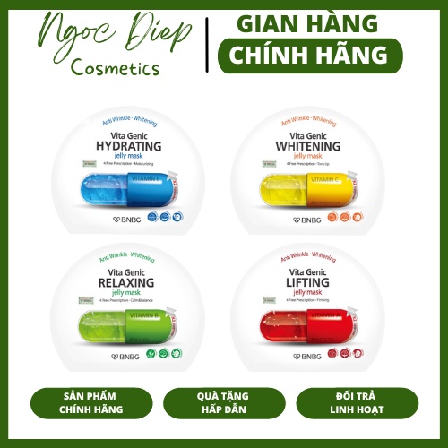 Combo 10 Mặt nạ dưỡng da BNBG Vita Genic Jelly Mask dưỡng trắng cấp ẩm phục hồi da - Ngọc Diệp cosmetics