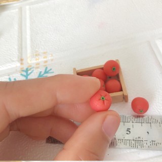 Mô hình trái cam mini cho nhà búp bê từ đất sét tỉ lệ 1/6