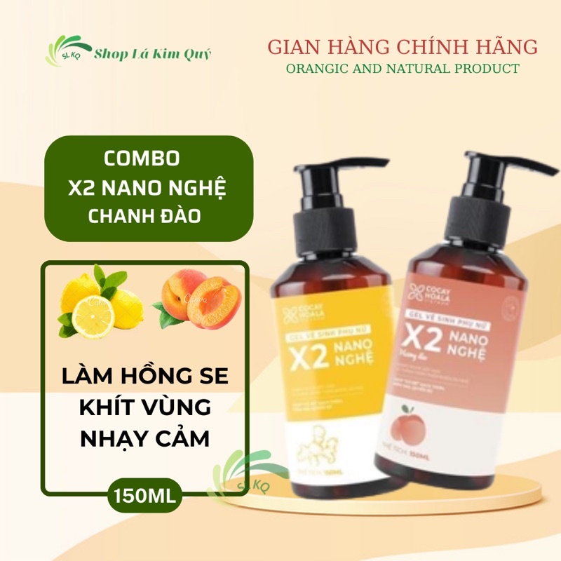 Gel vệ sinh X2 nano nghệ hương Chanh tây và Đào Chín: Sạch - Thơm - Hồng - khít