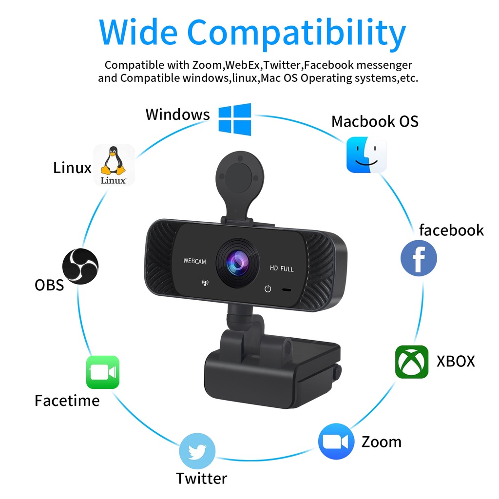 Webcam máy tính có mic full hd 1080p full box siêu nét dùng cho pc laptop | BigBuy360 - bigbuy360.vn