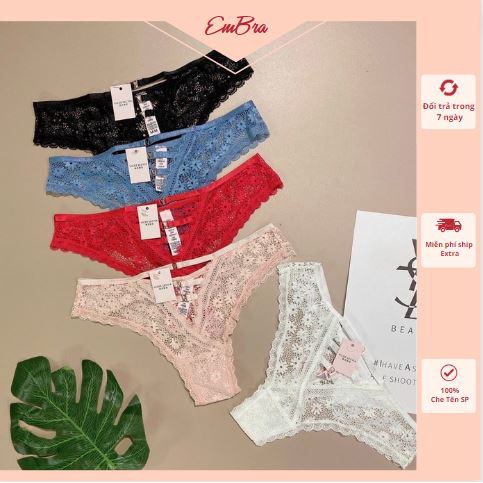 Quần lót nữ Embra ren Vic lọt khe sexy đan dây hàng cao cấp EBQL50