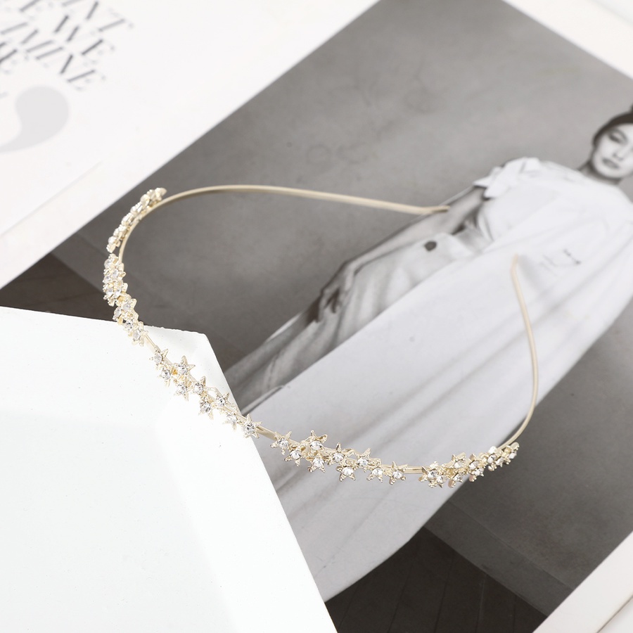 Băng Đô Hai Lớp Bằng Hợp Kim Đính Đá Hình Hoa Phong Cách Hàn Quốc