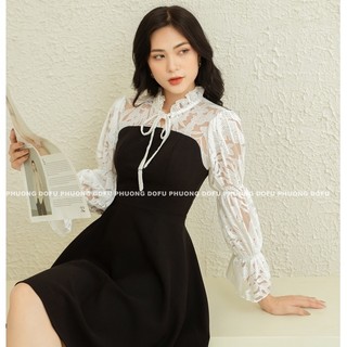 Đầm dự tiệc tay dài phối ren lưới thiết kế sang chảnh - Adelia Dress - Phương Dofu