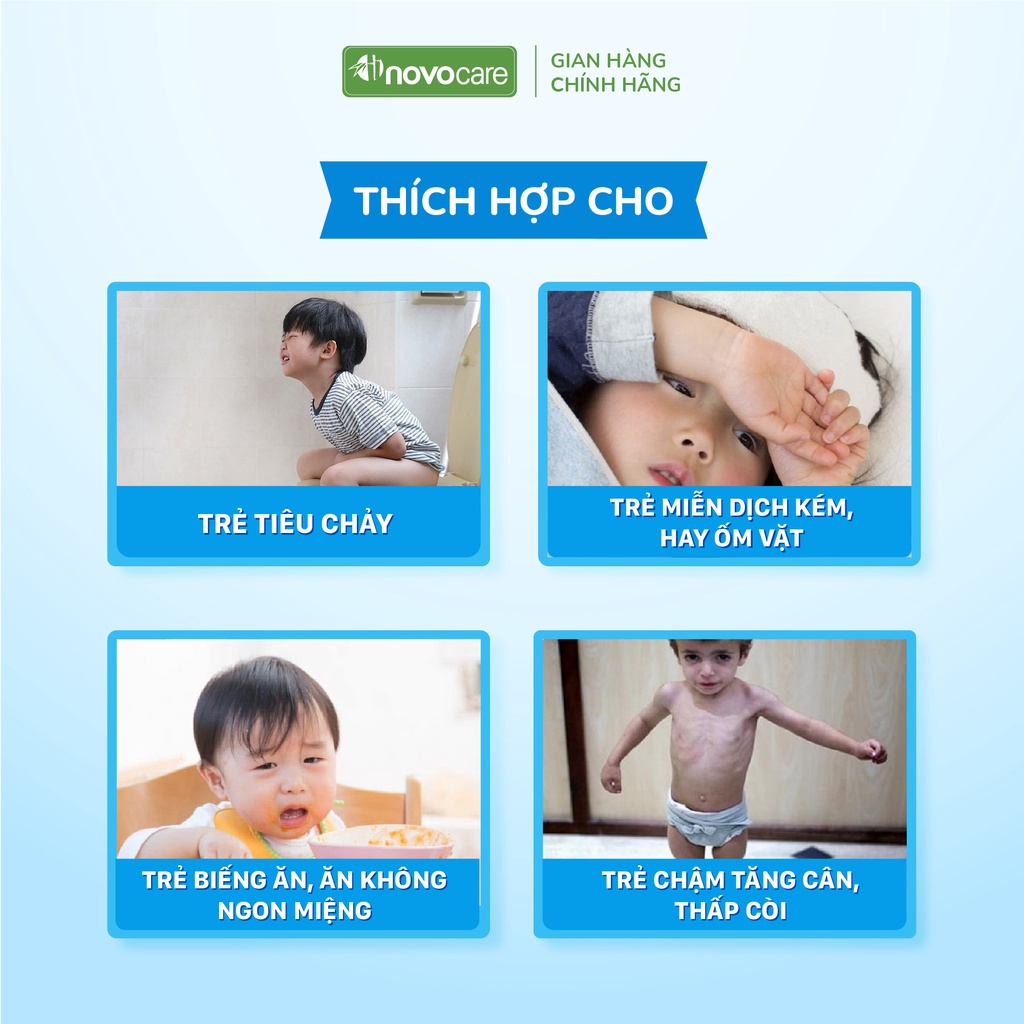 Kẽm cho bé Novocare - Novozinc bổ sung kẽm hữu cơ cho bé từ 1 tháng tuổi, lượng uống ít, không chát