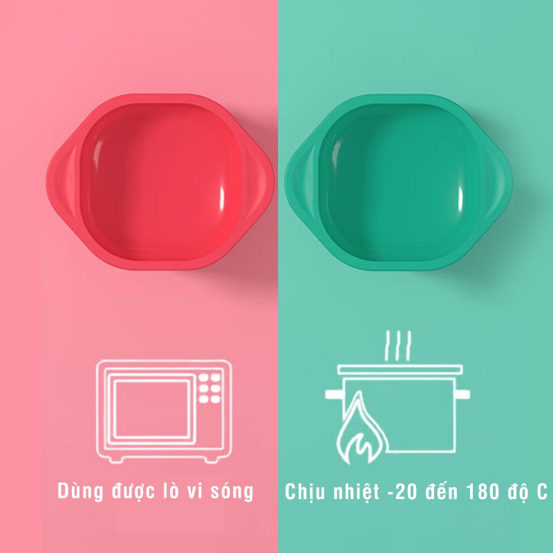 Bát Ăn Dặm Chống Đổ Silicon Chất Liệu Silicon Cao Cấp Thiết Kế Sâu Lòng Đế Hít Chân Không - TAA020