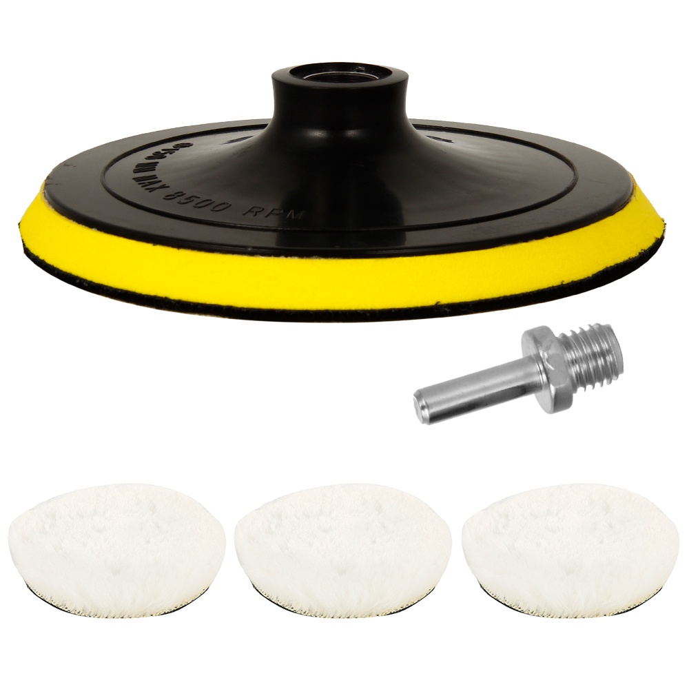 Bộ 5 Miếng Vải Len Tròn 6 inch Đánh Bóng Xe Hơi Chuyên Dùng