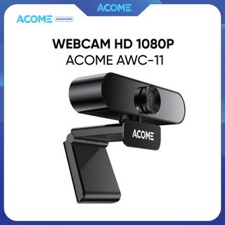 Webcam HD 1080p ACOME AWC11 livestream làm việc học trực tuyến có mic chống ồn kết nối USB xoay 360 - Bảo hành 12 tháng