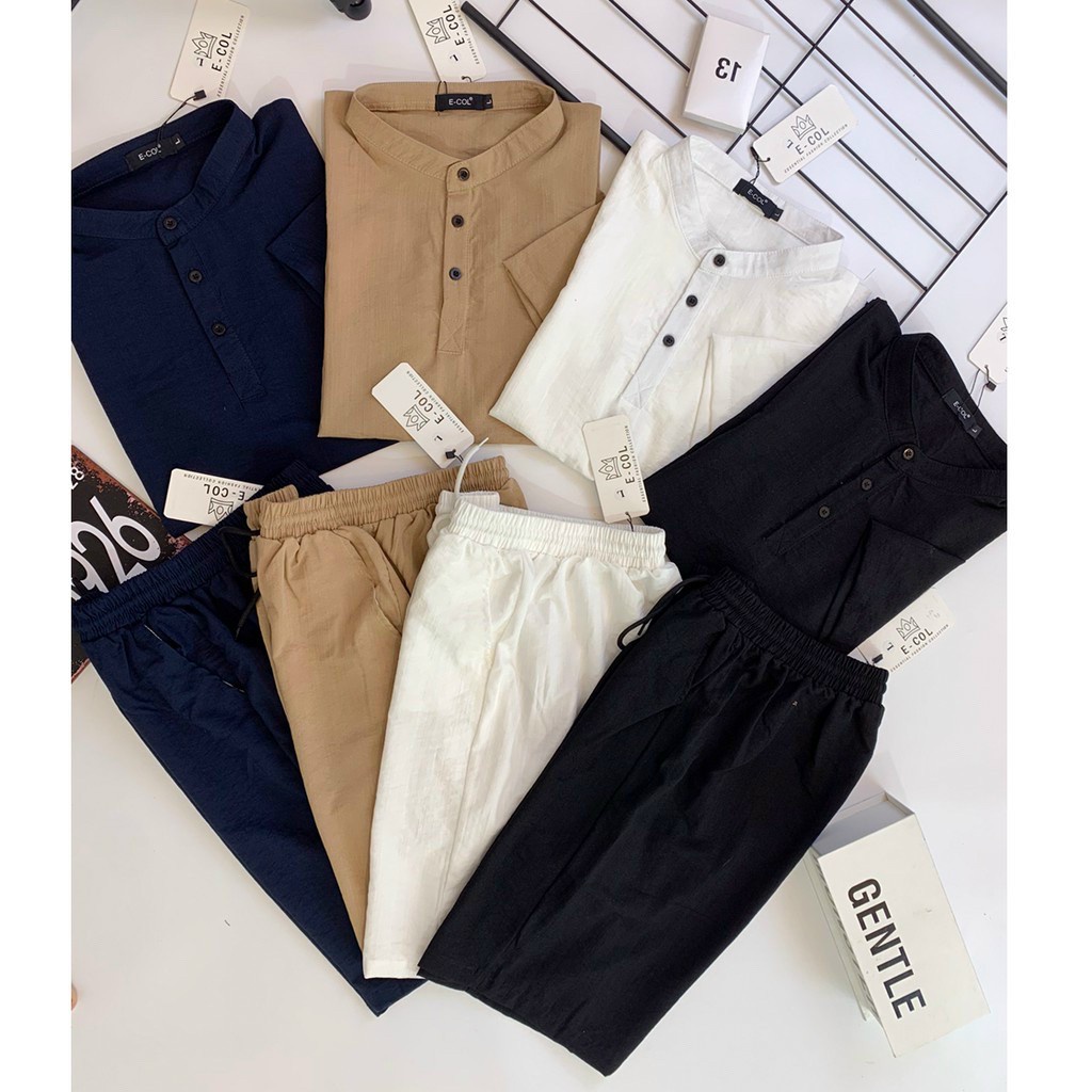 Bộ cộc tay nam mùa hè, bộ đũi nam chất vải đũi thái cao cấp mềm mịn thoáng mát