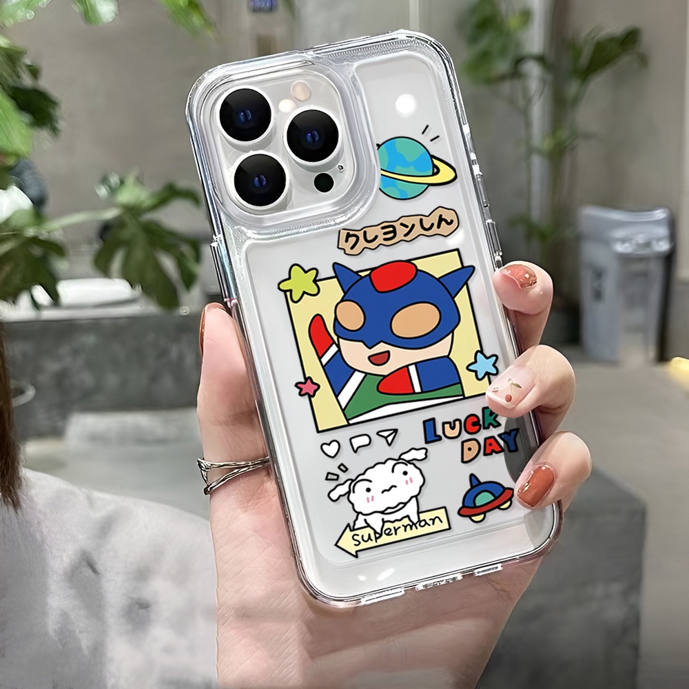 Ốp Điện Thoại Trong Suốt Hình Siêu Nhân Vui Nhộn Cho iphone 14ProMax 14Plus 13 11 12 7Plus X XR XS Max