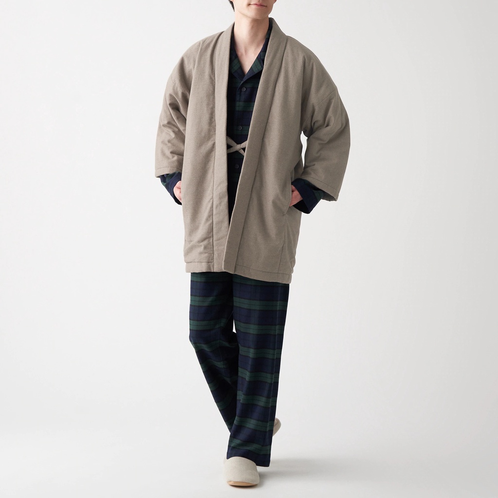 Muji Áo Khoác Hanten Vải Flannel