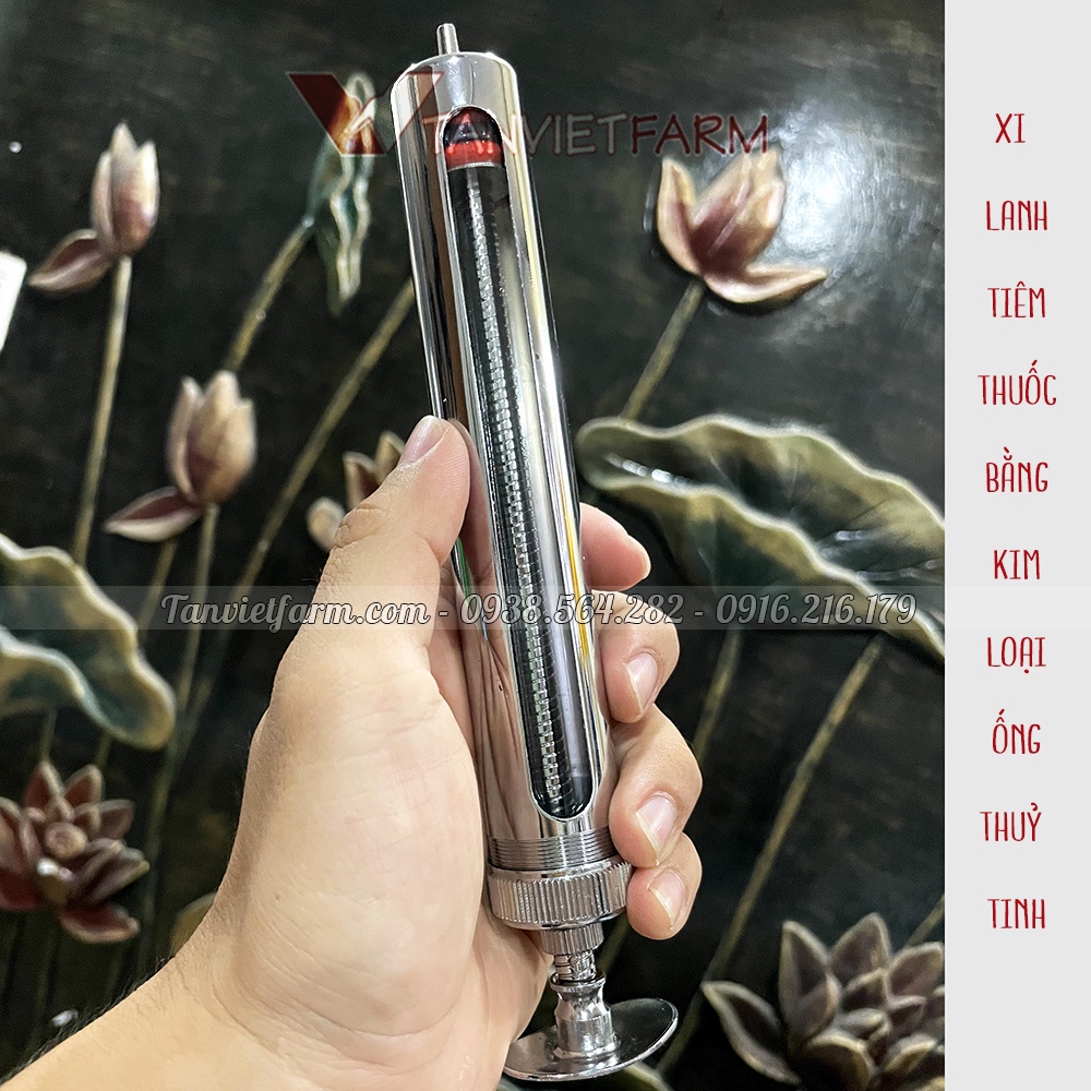 Xi lanh tiêm thuốc bằng kim loại ống thuỷ tinh 50ml