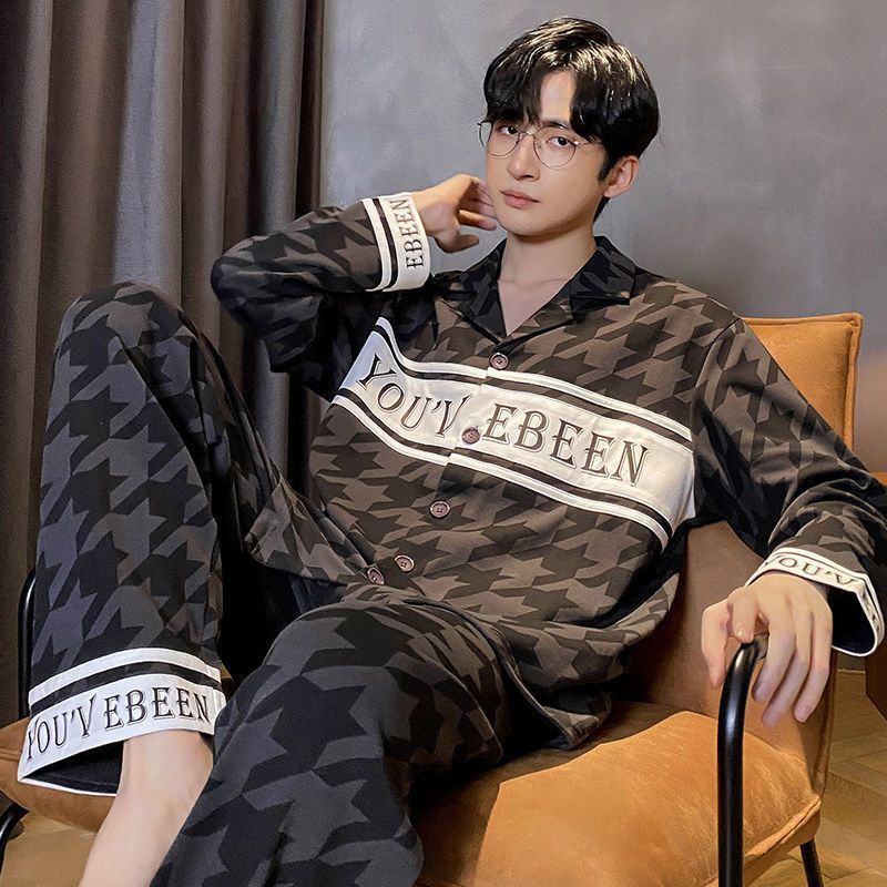 Bộ Đồ Ngủ Pijama Dài Tay Thoải Mái Thoáng Khí Cho Nam