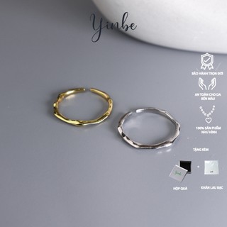 Nhẫn bạc trơn nam nữ nhẫn bạc lượn sóng nhỏ bạc 925 thiết kế tối giản yinbe silver yr004