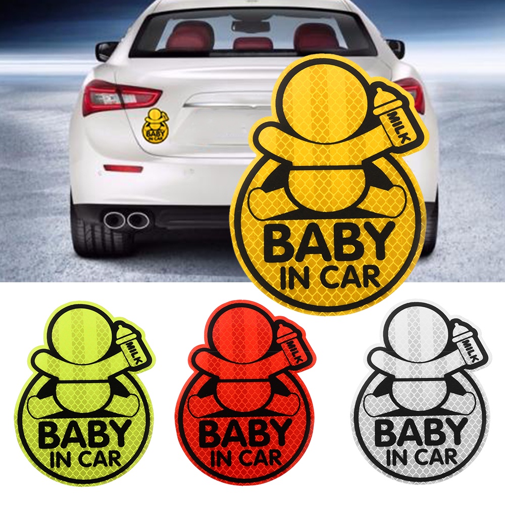 1 Miếng Dán Cảnh Báo Baby In Car Phản Quang An Toàn Cho Xe Hơi